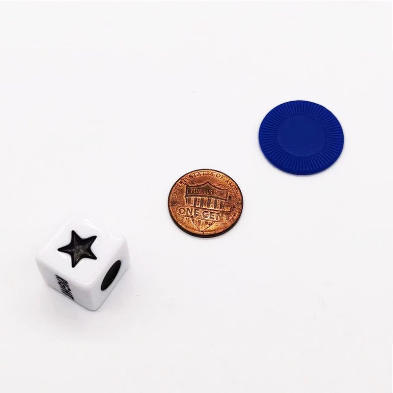 Befantasway Right Left Center Dice Game Set with 3 Dices& 36 Chips - Blue - Image 2